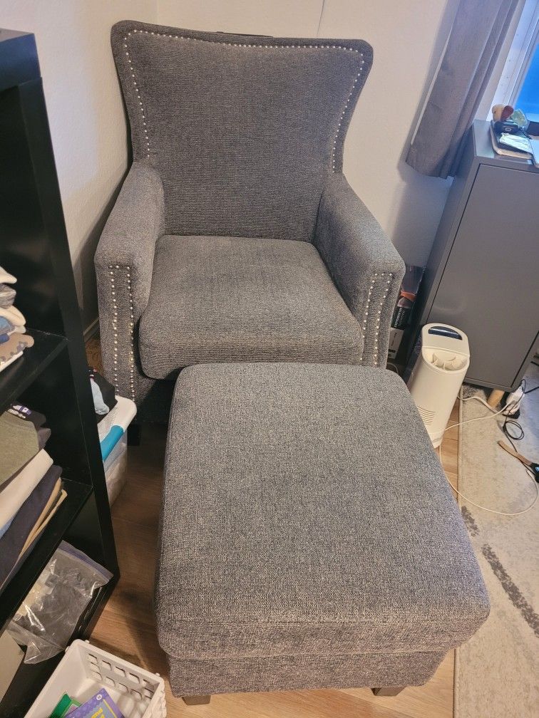 Chair And Ottoman Gently Used
