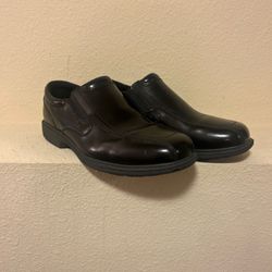 Nunn Bush Bleeker Street Black Leather Bike Toe Slip On Shoes 10.5 M 84357-001