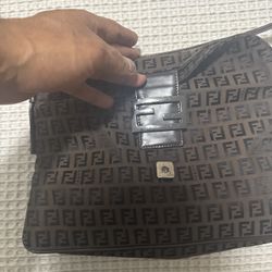 Fendi Zucca Canvas Messenger Bag