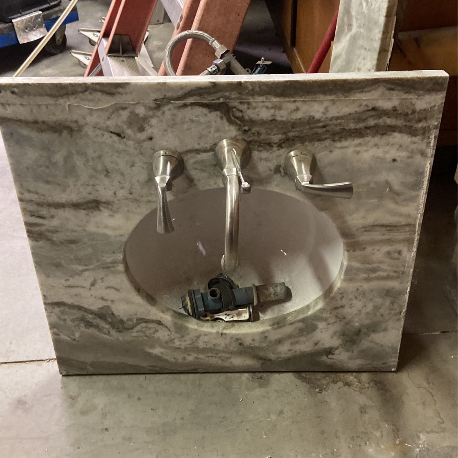 GRANITE VANITY TOP/ WITH BACKSPLASH AND FAUCET