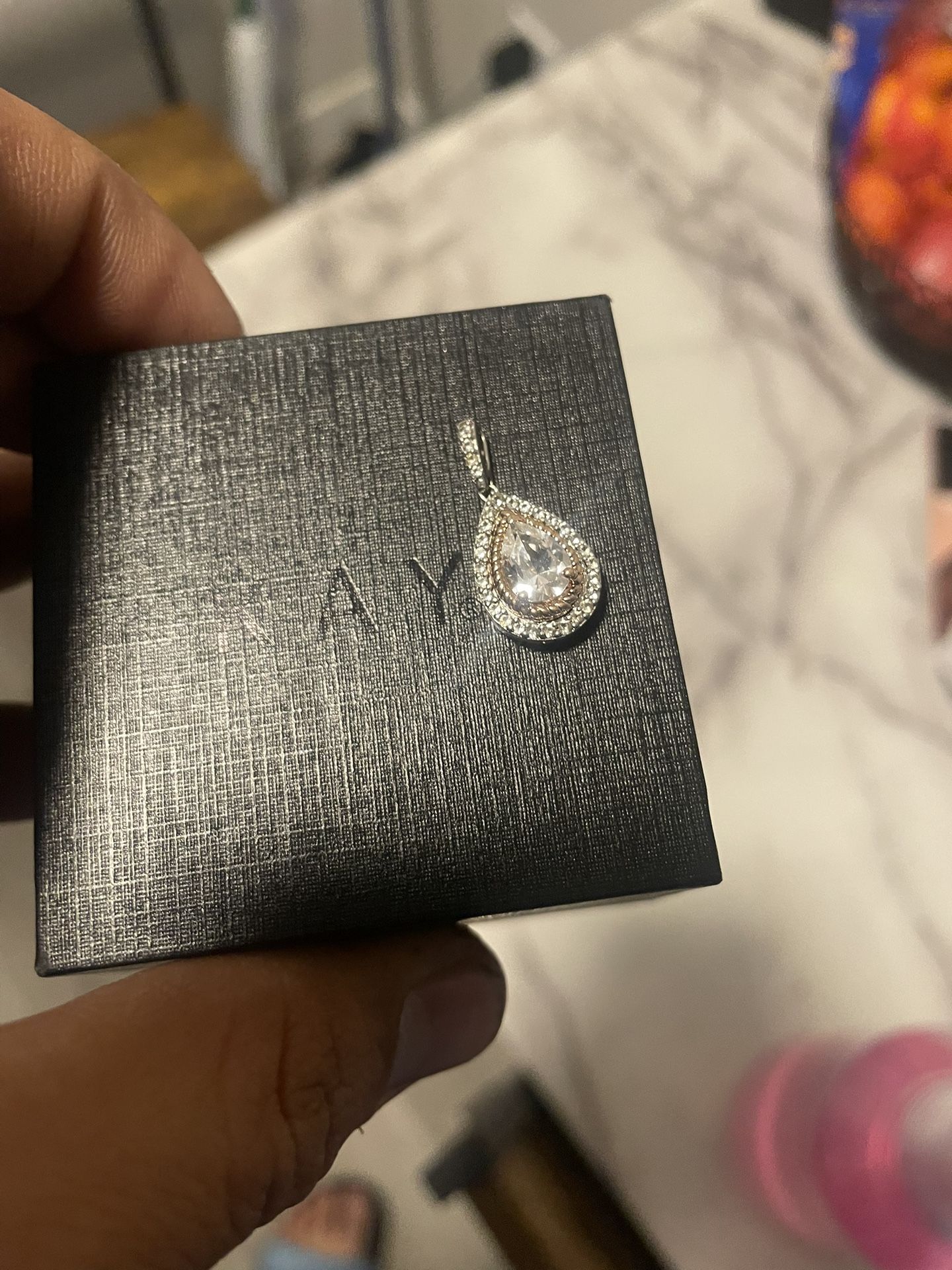 Silver And Sapphire Pendant
