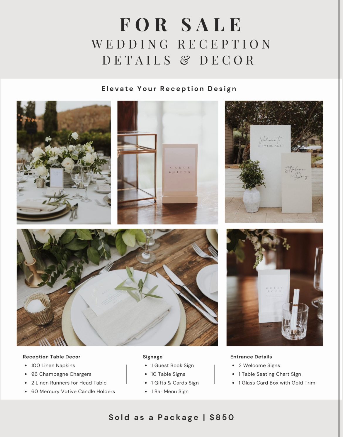 Wedding Reception Details & Decor