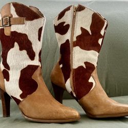 Matisse Cow Print Mid-calf Boot/ Western