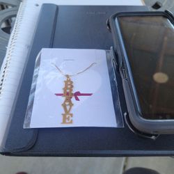 14k Gold Plated Necklace Pendant BRAVE NICE GIFT