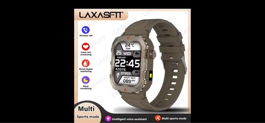 LAXASFIT New Men's Smart Watch LED Flashlight Outdoor Sports Smart Watch Wristwatch Health Monitoring Smart Watch