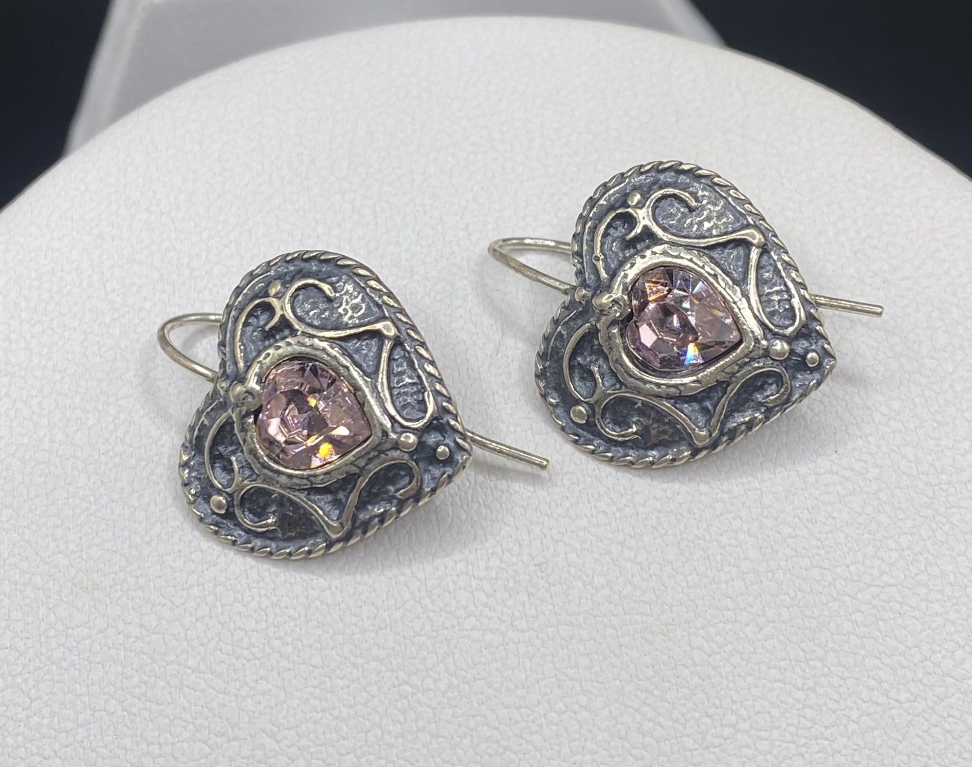 Vintage 925 Heart Earrings