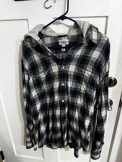 Arizona Jean Co Hooded Flannel Plaid Shirt