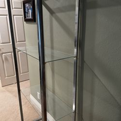 CHROME AND GLASS SHELF