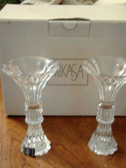 Mikasa Fine Glass Candlestick Holders