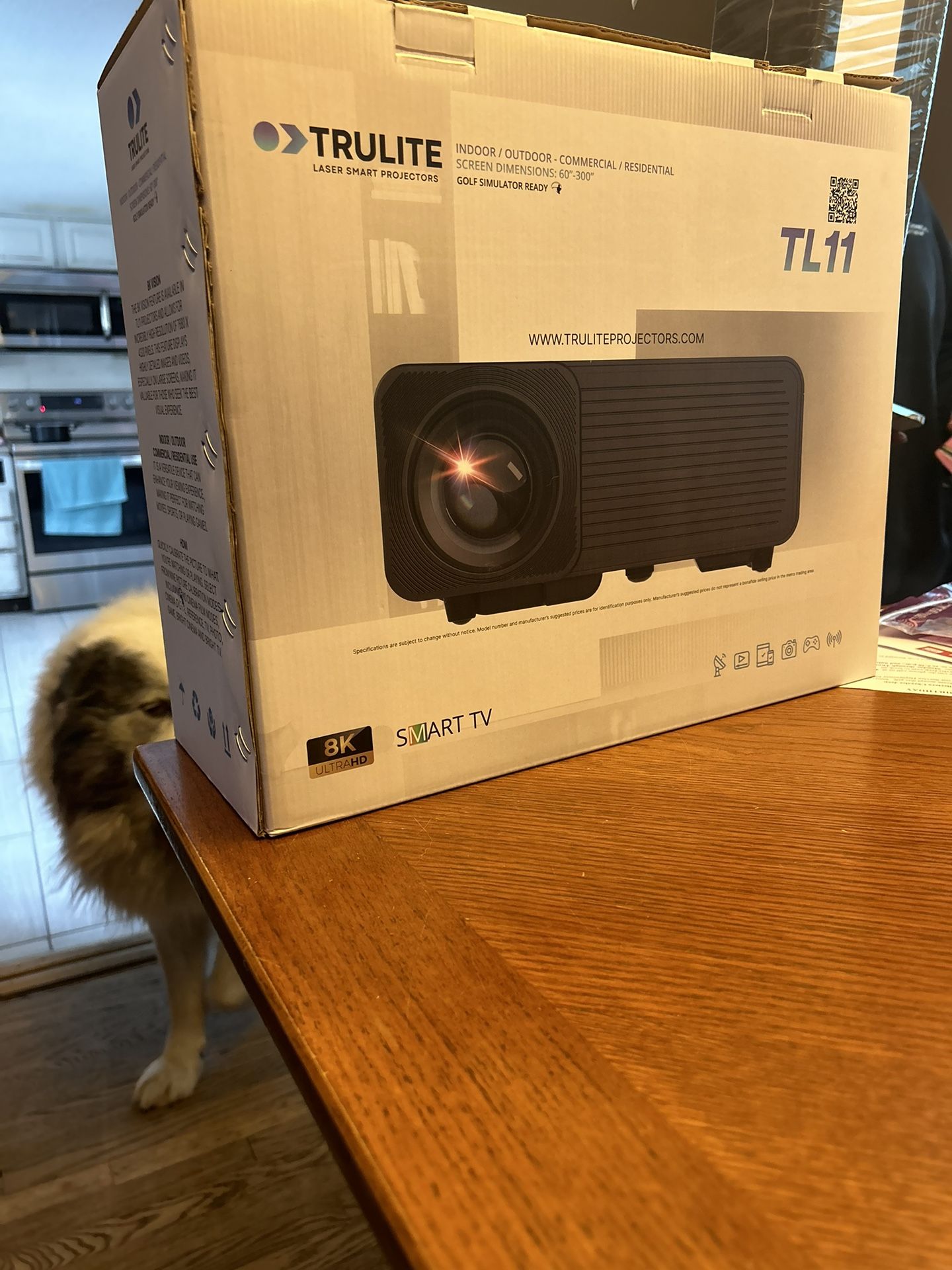 High performance laser smart projector with Motorized Screen