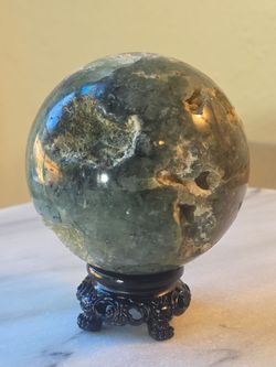 1.3 lb (581g) Druzy Prenite Sphere Quartz Crystal