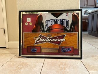 Budweiser Sacramento Kings Framed Mirror Sign
