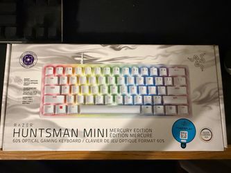Razer Huntsman Mini 60% Gaming Keyboard – Mercury White