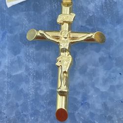 $325 Yellow Gold Religious Cross Crucifix Pendant Charm