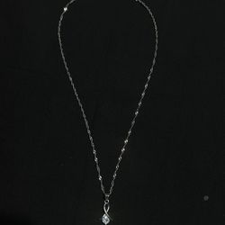 Sterling Silver Ribbon Necklace 