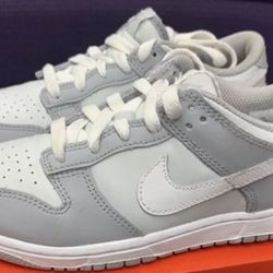 Nike Dunk Low White Wild Grey Worn Once Size 1.5y