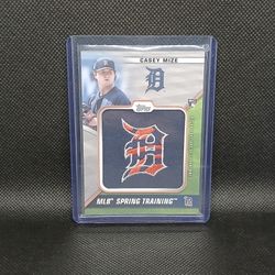2021 Topps Spring Training Cap Logo Patch Casey Mize RC #STCL-CMI Mint Condition 