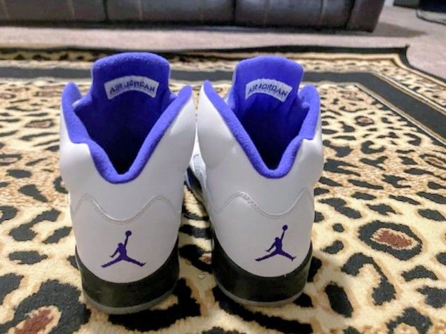 Jordan 5 Retro Dark Concord Grape Purple White Size 13M