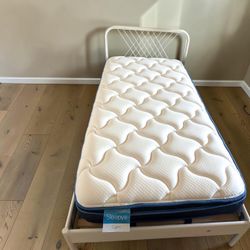 IKEA NESTTUN Twin Bed + Upgraded Base + Sleepy’s Calm Mattress