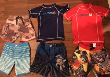 Boys Swimming trunks and rash guards