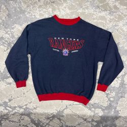 Vintage New York Rangers Lee Sport Sweatshirt Large NHL Hockey Embroidered 90s