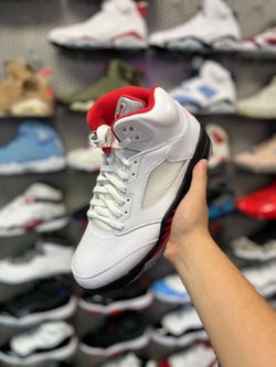 Jordan 5 Retro Fire Red Silver Tongue