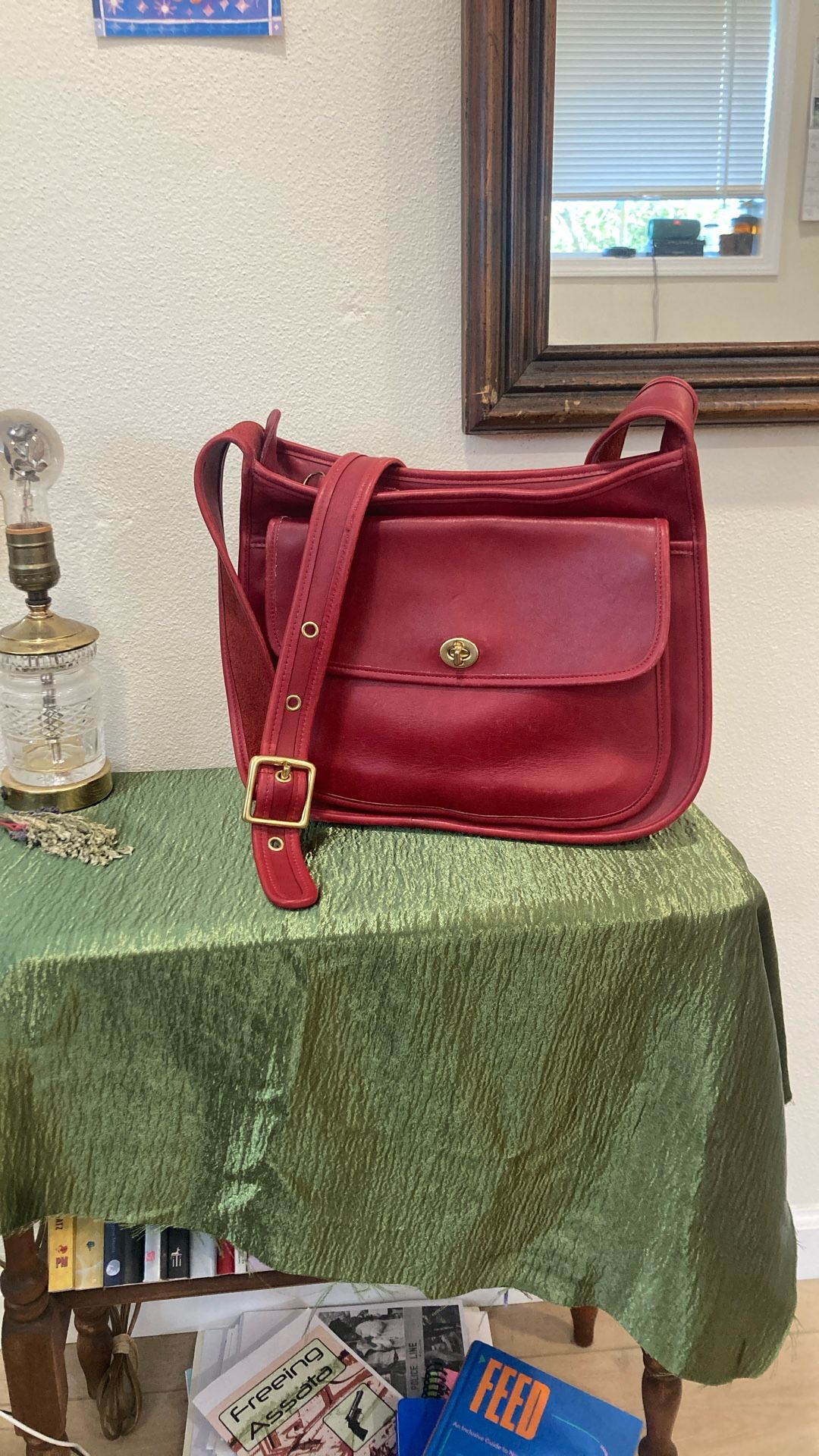 Red Leather Coach Purse