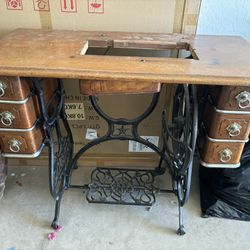 Antique Sewing Machine Table
