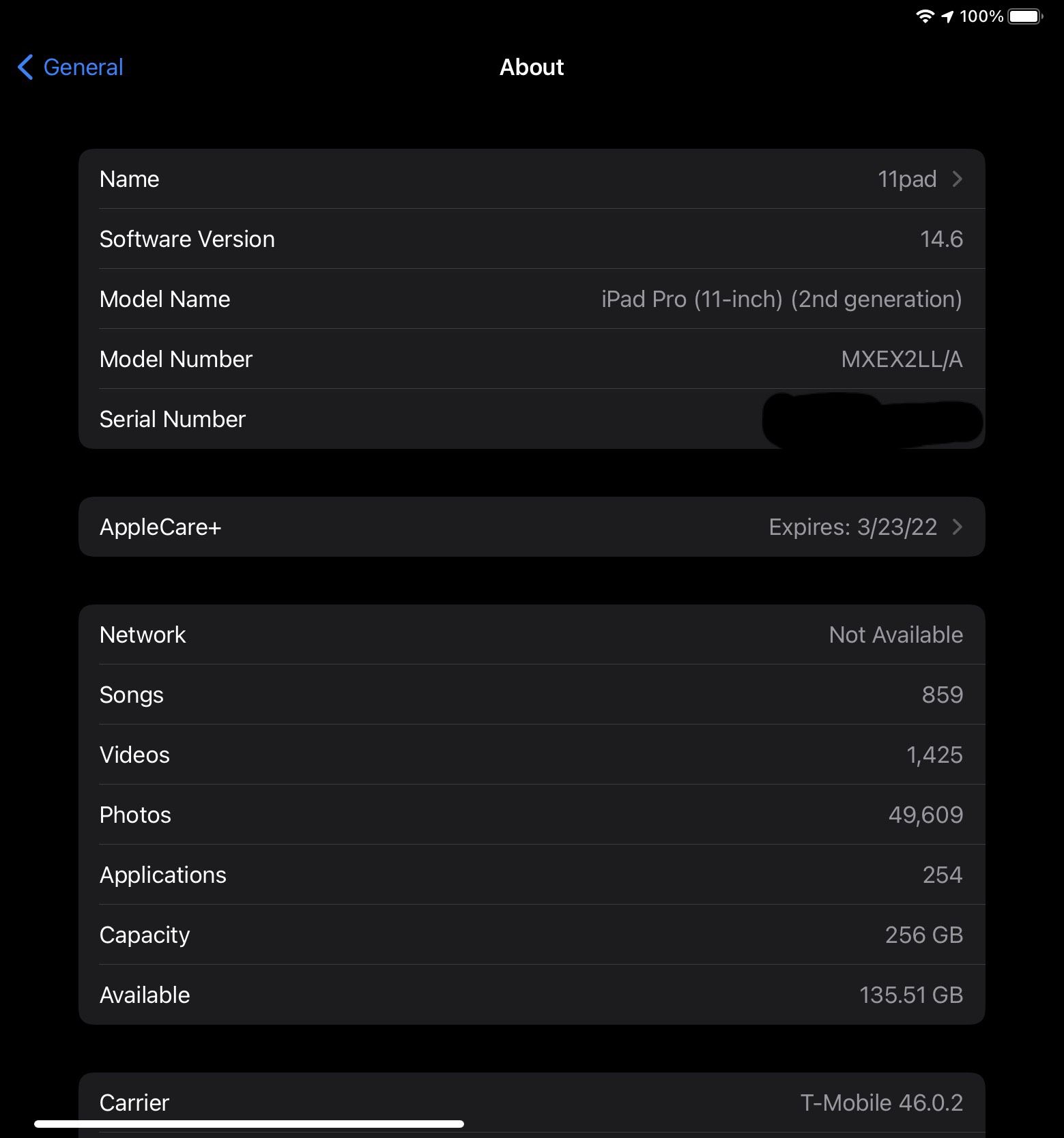 2020 iPad Pro 11” / Silver / 256GB / Cellular + WiFi / AppleCare+ / Magic Keyboard