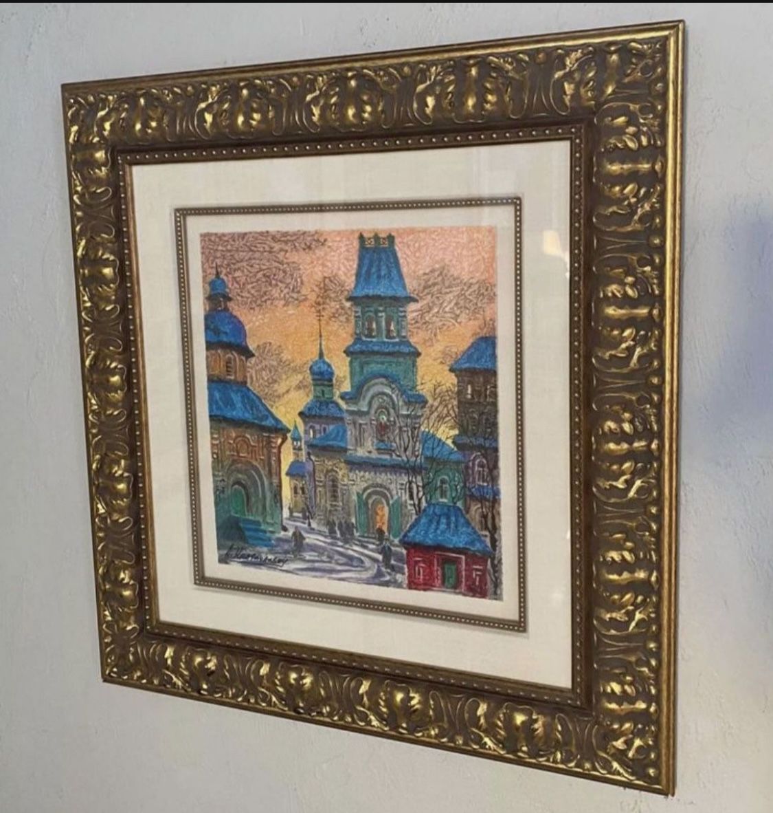 Framed Signed Krasnyansky Cityscape Serigraph Painting