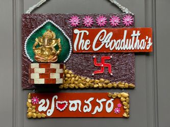 Custom made wooden house sign