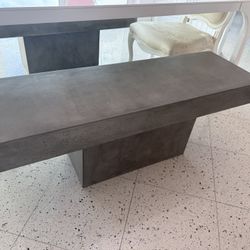 Modern Concrete Bench / Console Table – Sculptural Rectangular Design – 49”W (2 Available)
