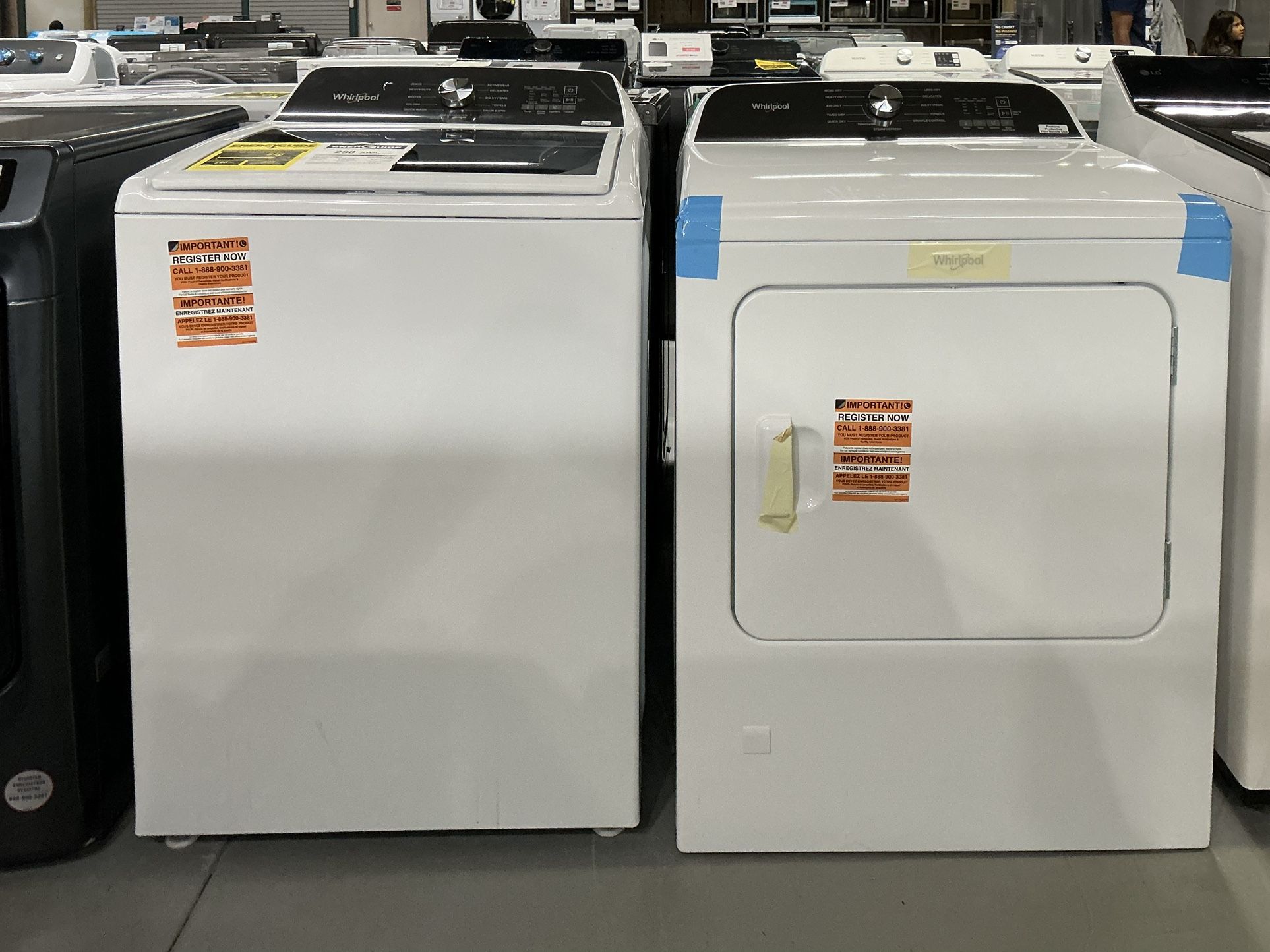 Whirlpool 4.5 cu. ft. Top Load Washer w/Built-In Faucet 7.0 cu. ft. Vented Gas Dryer w/Steam Cycle