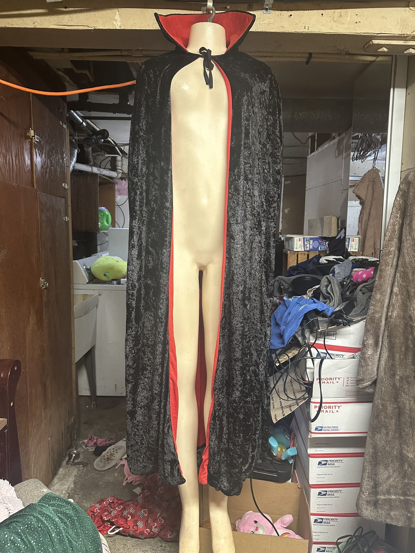 Black & Red Reversible Cape