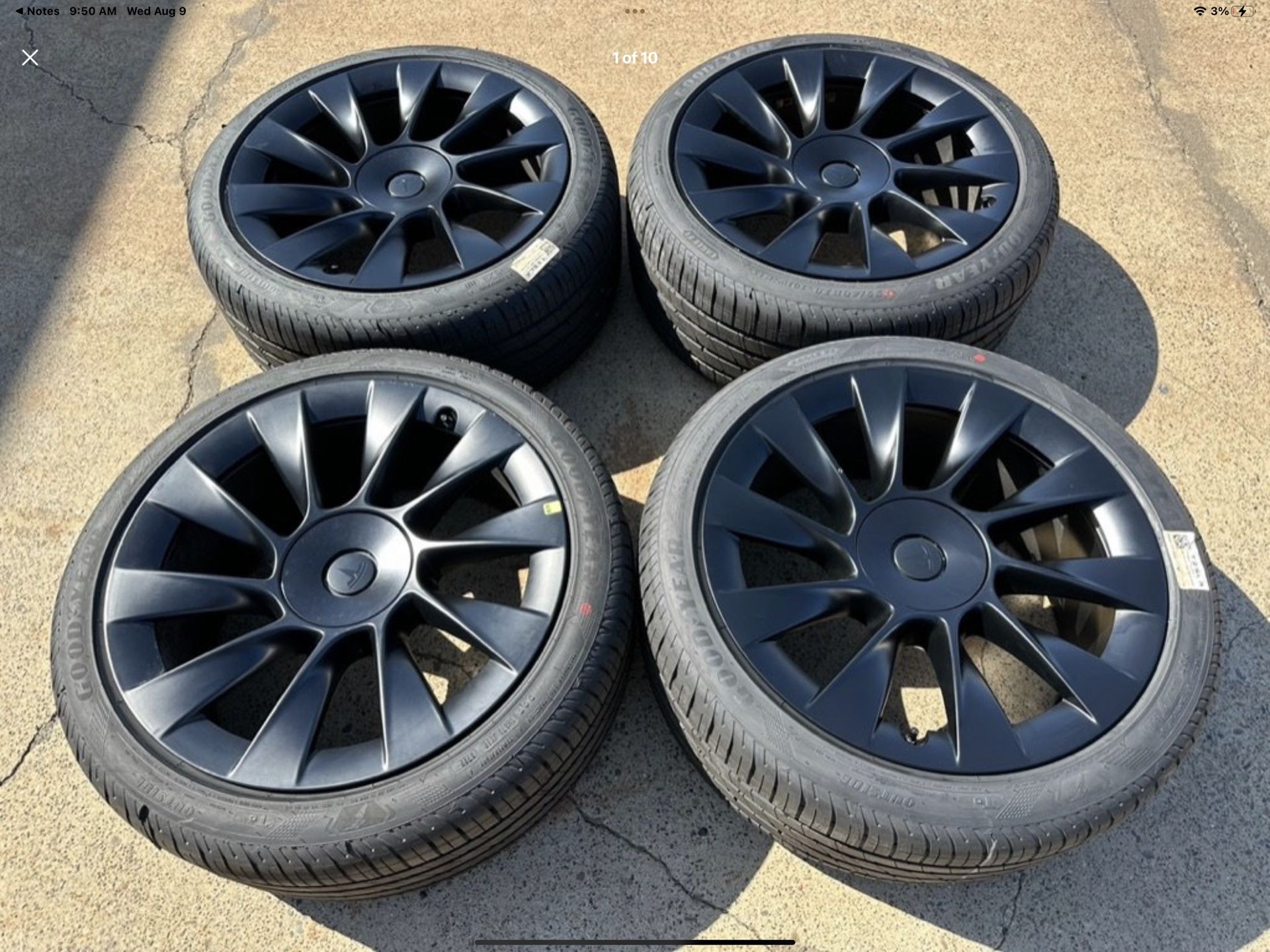 2023 Tesla Model Y Induction Wheels Goodyear Tires 255/40/20 WITH TPMS