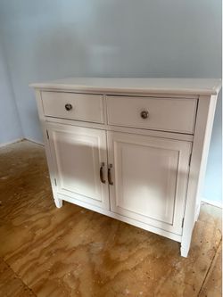 White wood console table
