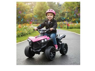 (Firm price) Electric Ride On Car for Kids, Toddler 6V ATV Power Wheels /1.86MPH Max Speed, Treaded Tires, Music, LED Headlights, Ideal for Toddlers 3