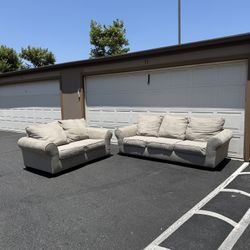 Ashley Furniture Gray Sofa And Love Seat Set