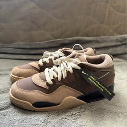 Air Jordan 4 RM 'Ironstone' Travis Mocha Brown Sneakers FQ7939-022 BOYS Size 7