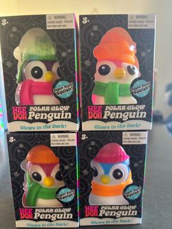 Nee Doh Polar Glow Penguin Squish Toys