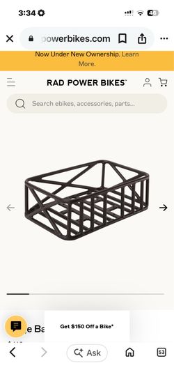 Radpower ebike basket