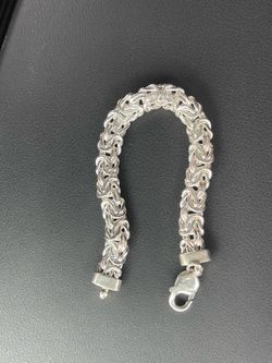 925 Sterling Silver Byzantine Bracelet, pulsera Byzantine plata