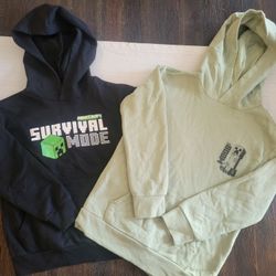 Boys Minecraft Hooded Sweatshirts Size 7/8