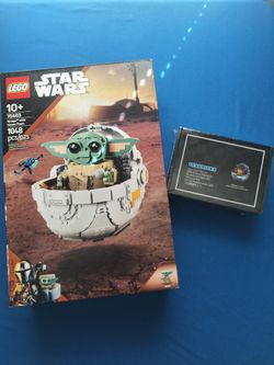 Star Wars Lego Grogu with Hover Pram + LED Light Kit
