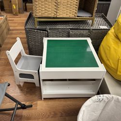 Kids Lego Table With Chair 