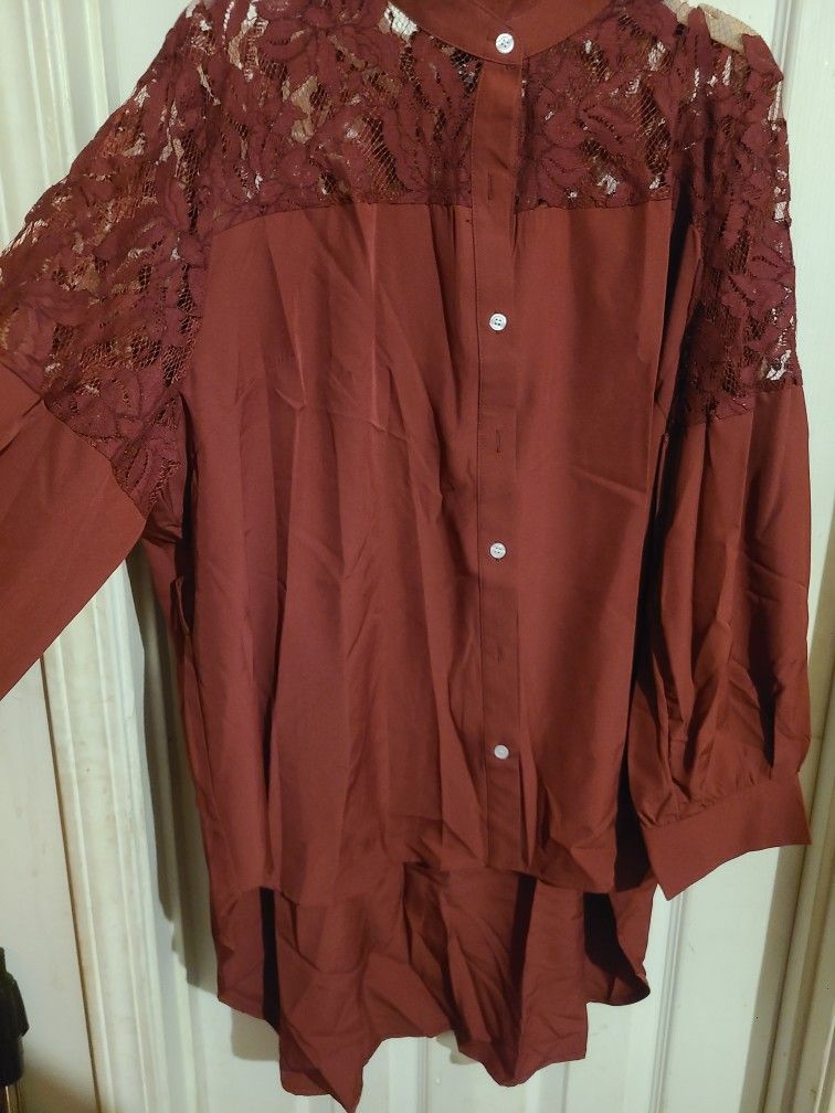 Burgundy HI Low Shirt