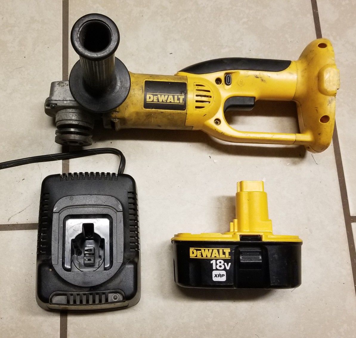 DeWalt 18v grinder, Battery, and charger