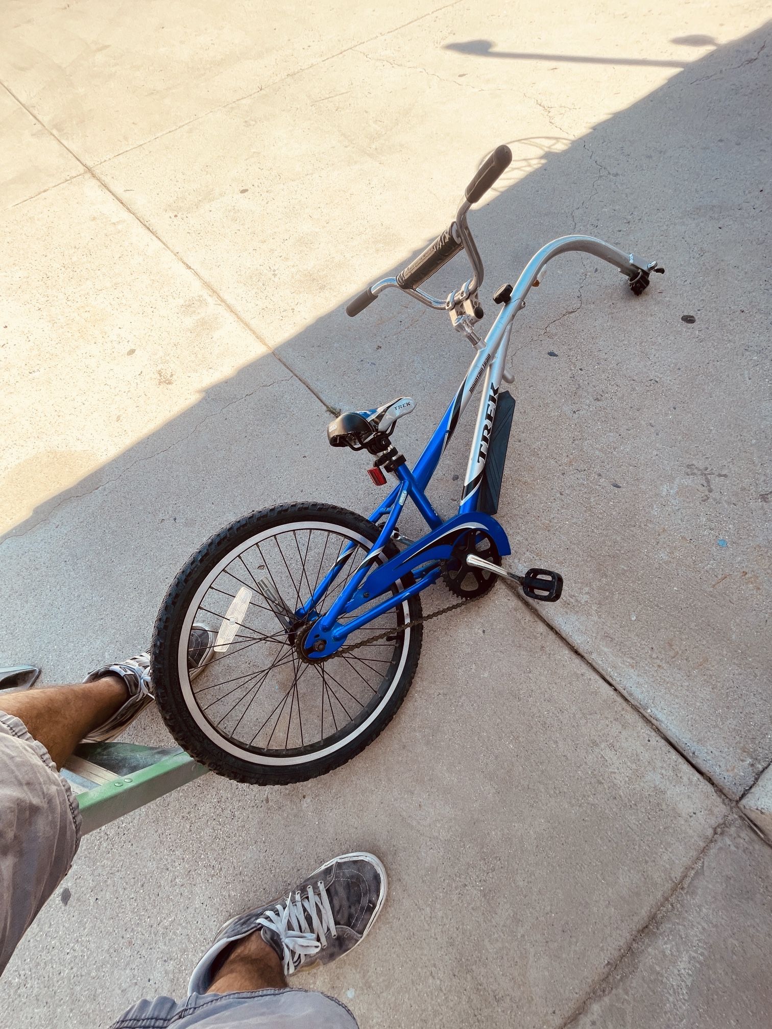 Trek Mountain Train trailer bike, also known as a tag-along bike. 