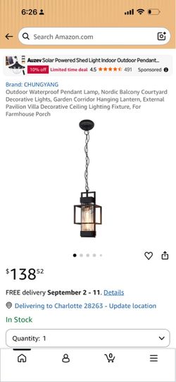 Outdoor Waterproof Pendant Lamp, Nordic Balcony Courtyard Decorative Lights, Garden Corridor Hanging Lantern, External Pavilion Villa Decorative Ceili