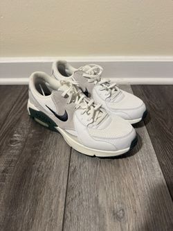 Nike Air Max White and Dark Green Sneakers